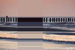 Farbstreifen Wangerooge Strand und Buhnen