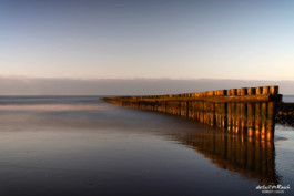 Buhnen bei Wangerooge im Abendlicht Langzeitbelichtung mit ND Filter